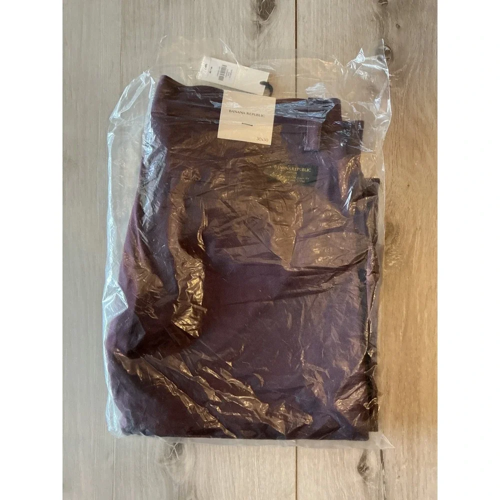 Banana Republic Straight Fit Italian Stretch Chino Purple 30x30 New With Tags
